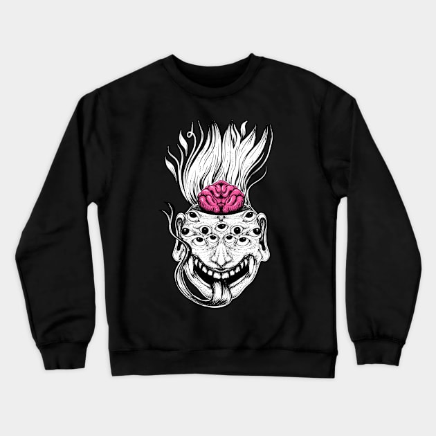 Mutant Brain Crewneck Sweatshirt by fakeface